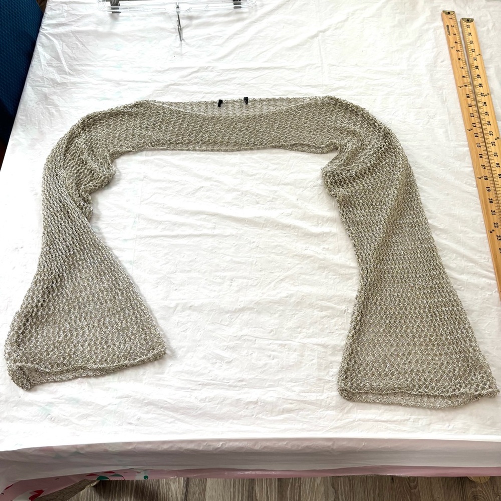 Meshki Silver Hilton Diamanté Mesh Crop Top SZ S Worn Once - Picture 8 of 12